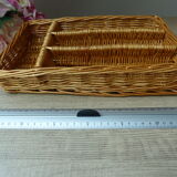 Wicker cutlery pickup, cutlery storage