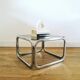 70 sofa end in smoked glass and aluminum base