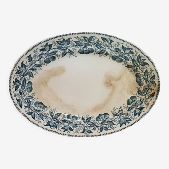 Oval dish of the faience factory of Badonviller by Théophile Fénal, iron earth