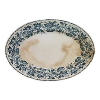 Oval dish of the faience factory of Badonviller by Théophile Fénal, iron earth