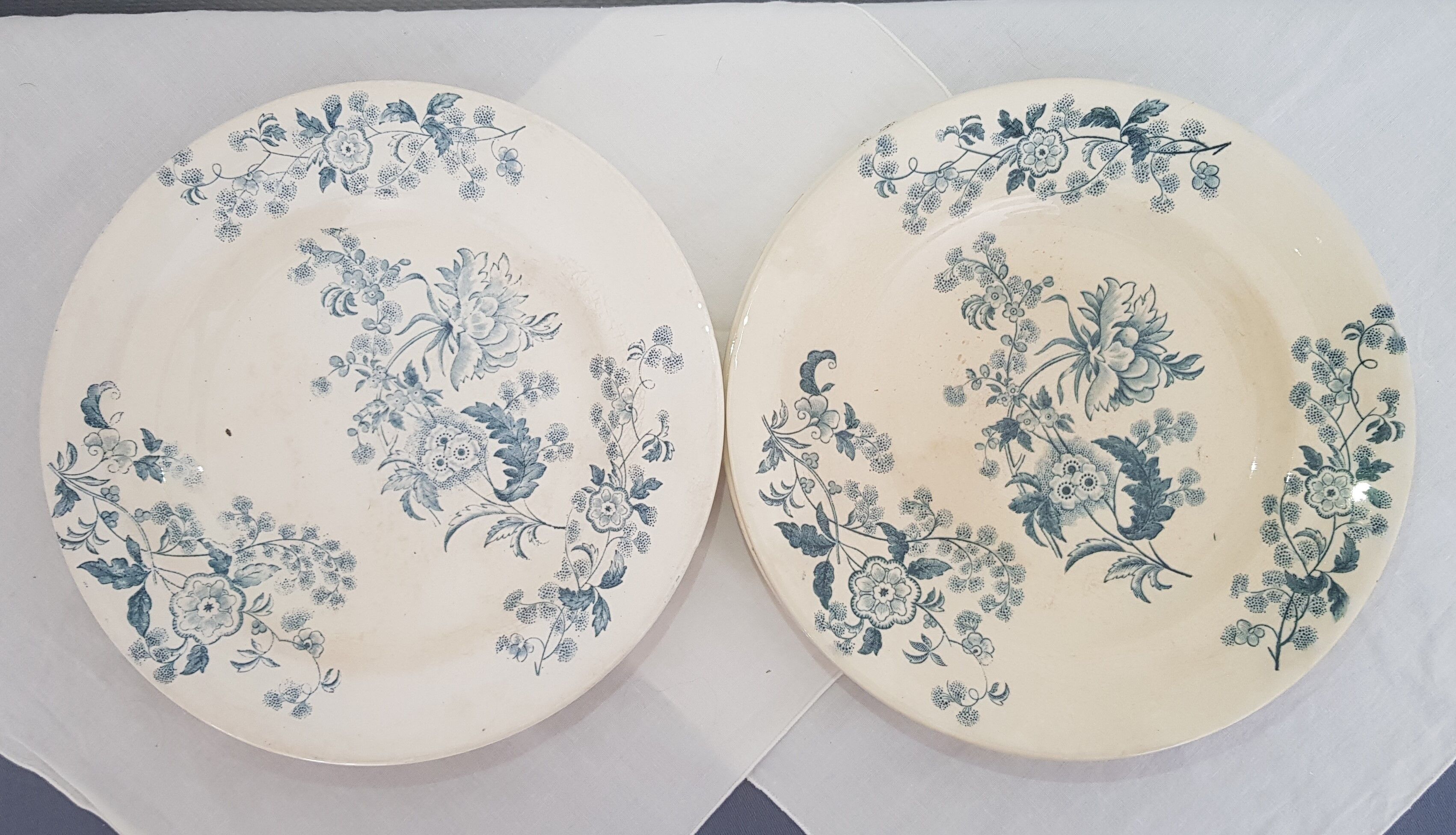 6 Longwy Ycho model flat plates in iron earthenware