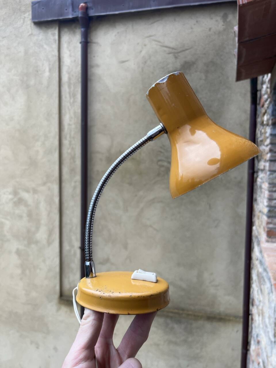 Bedside desk lamp, aluminium, vintage anni '50, italia