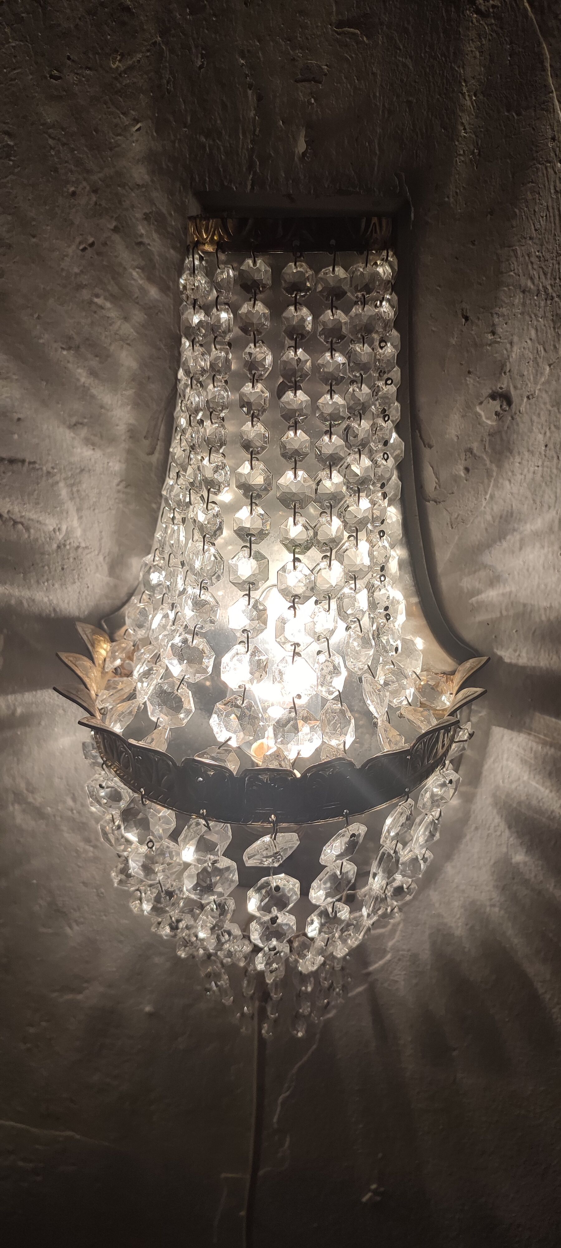 Classic crystal sconces. France 1950s.