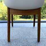 Scandinavian chair “Elefy style”, white shell & wooden legs – like new