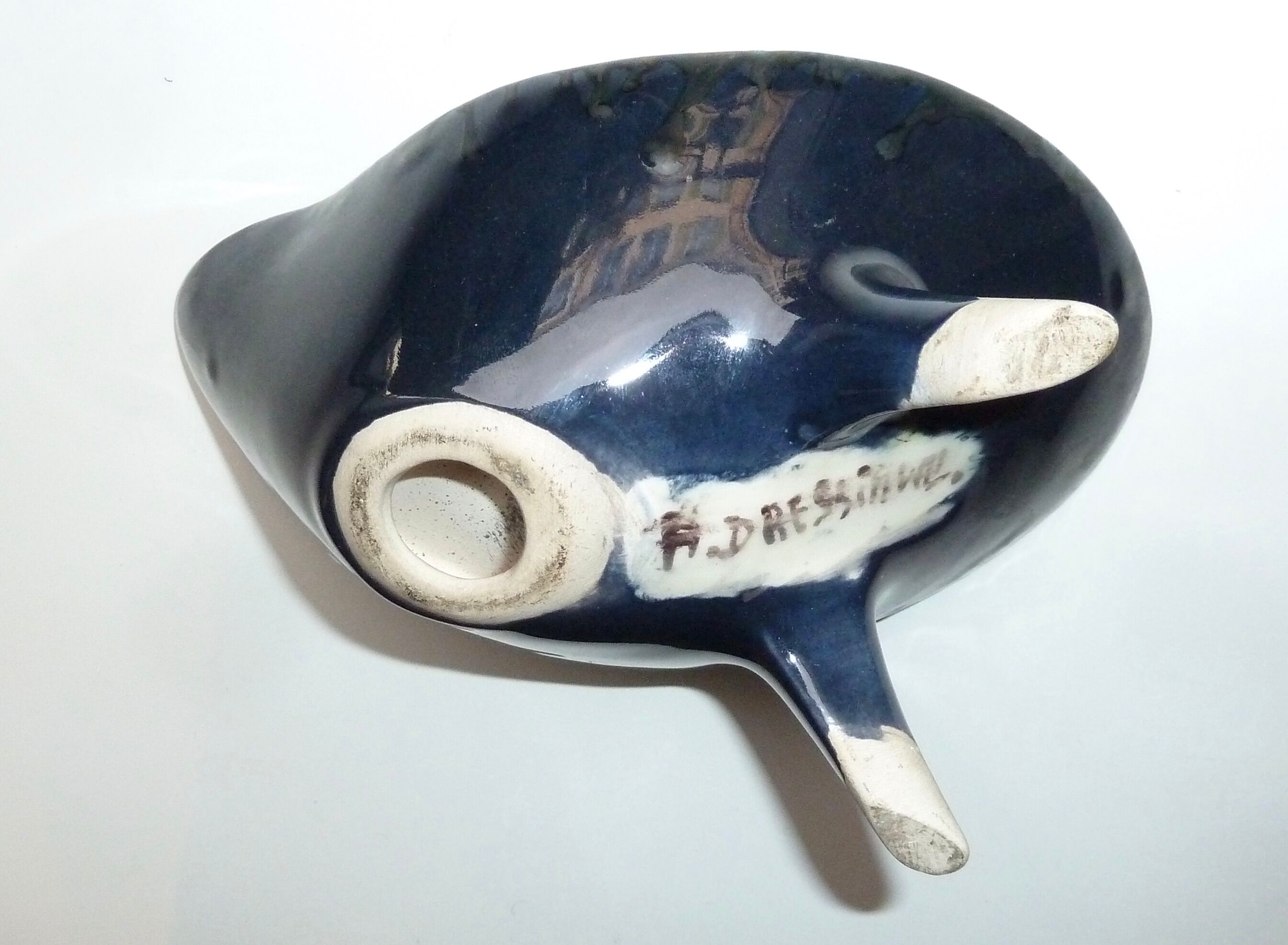 Former cup tripod signed A.Dressinval bright colors France