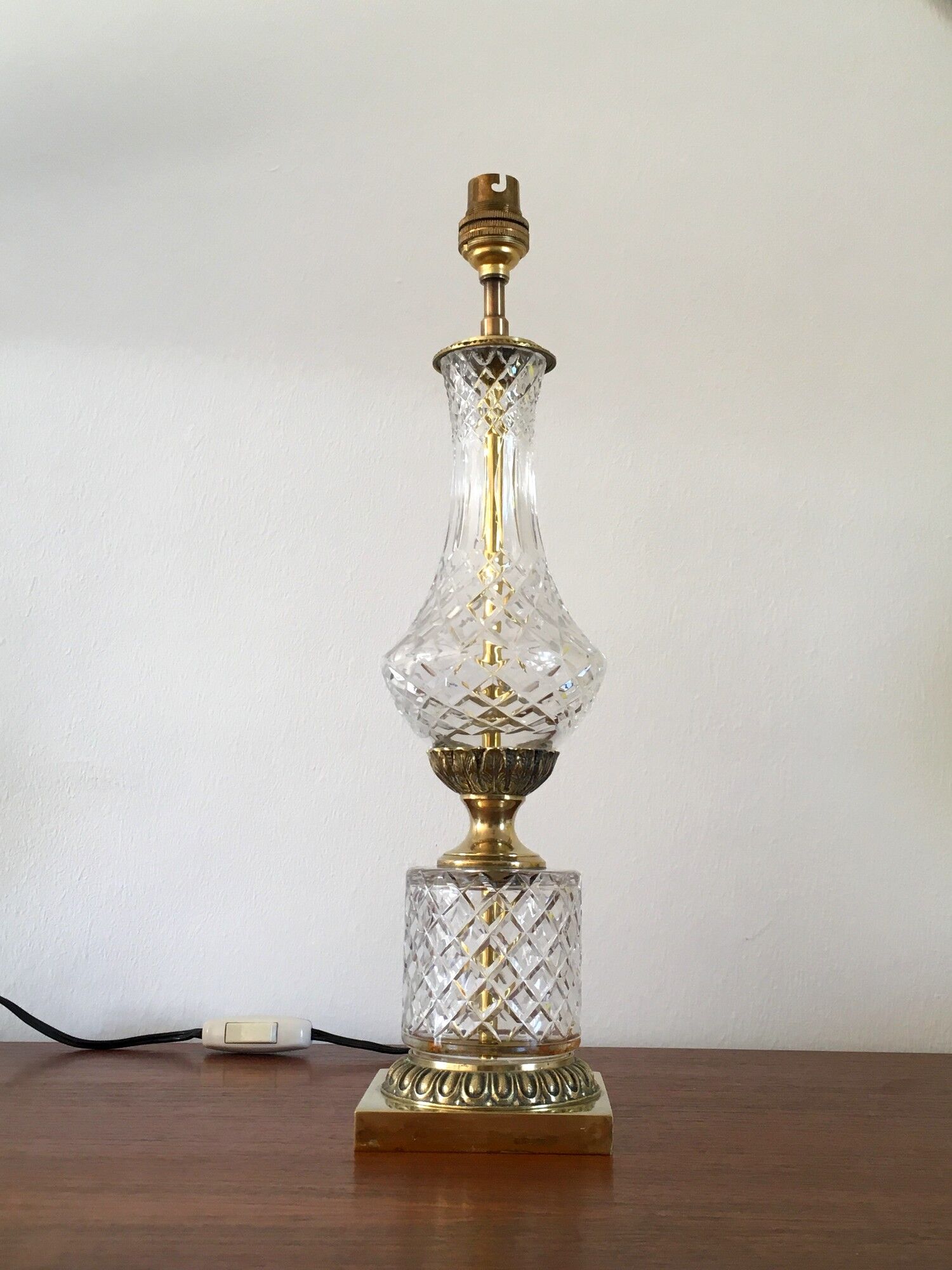 Glass and brass lamp 60s