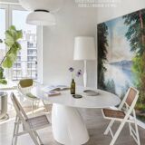 Lampadaire Vintage blanc bois