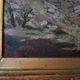 peinture de paysage à l'huile sur carton, cadre ancien du début des années