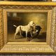 Jean Baptiste Louis Guy? Oil on panel, two bulldogs fighting