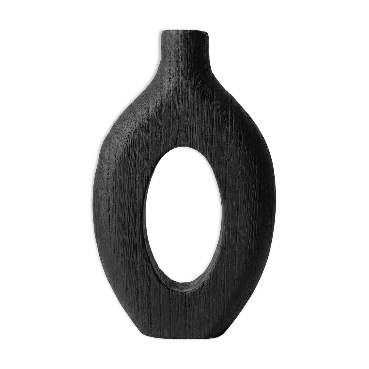 Burnt wood vase