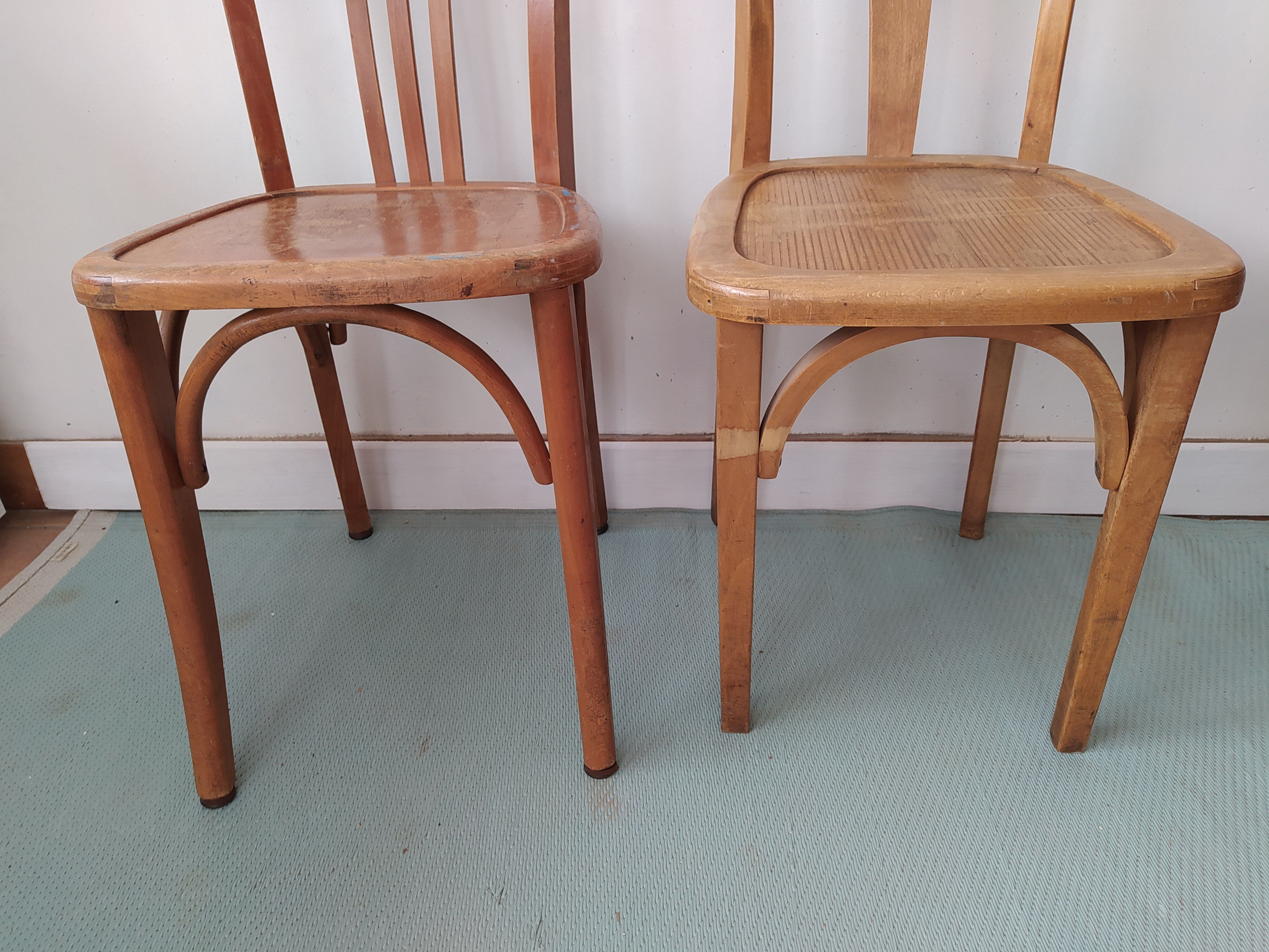 Pair of wooden bistro chairs