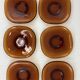 Service of 6 coffee cups and saucers Vereco amber glass design 1970