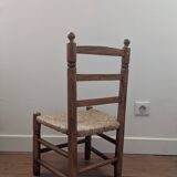 Chaise enfant en bois et paille