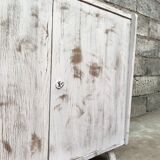 Buffet bahut enfilade - vintage - 1950 - compass feet - white patina