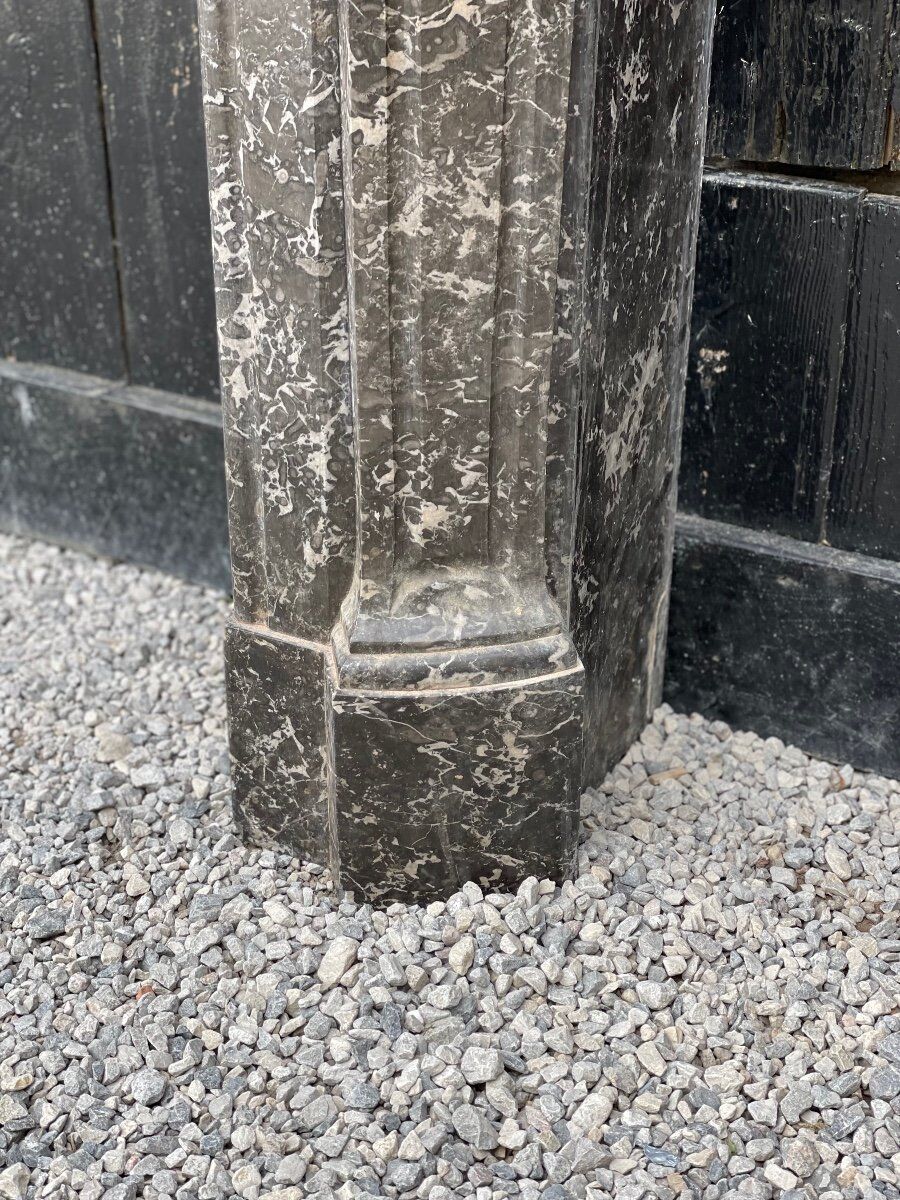 Fireplace Napoleon III in grey marble Saint-anne
