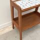 Side table in wood and ceramic, France 1950