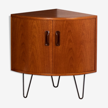Retro teak 1960s g plan fresco corner cabinet drinks cabinet by victor wilkins on hairpin legs