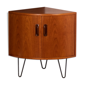 Retro teak 1960s g plan fresco corner cabinet drinks cabinet by victor wilkins on hairpin legs