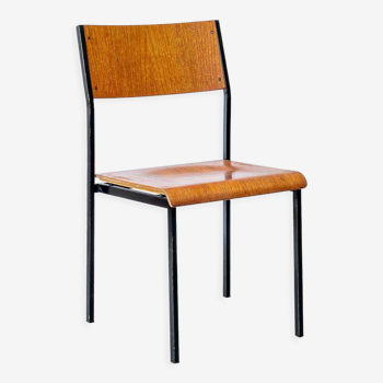 Vintage simple black oak school chair