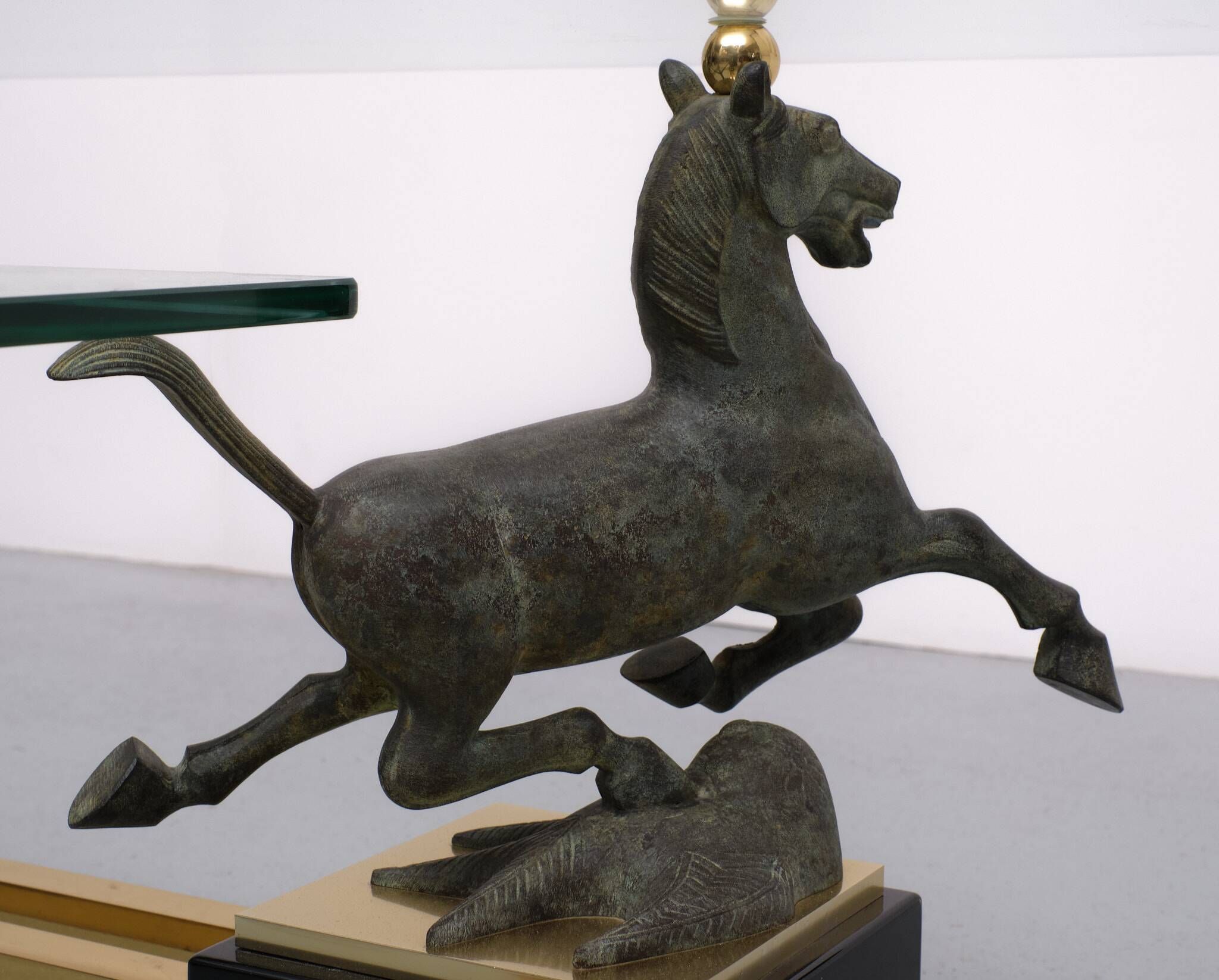 Maison Charles, Coffee Table, "Flying Horse of Gansu", 1970s, France