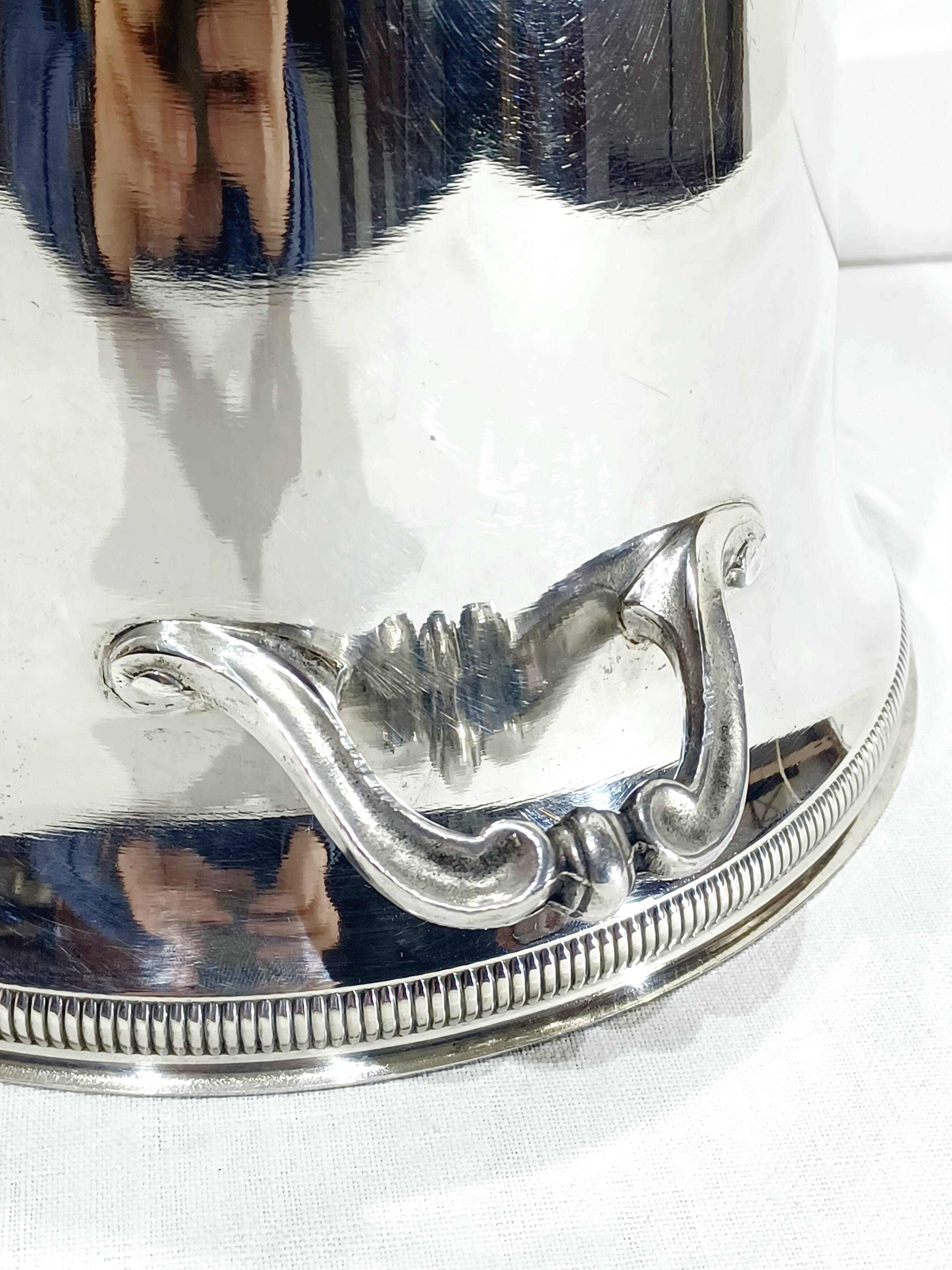 Silver-plated champagne bucket with fluting