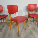 Set of 4 vintage chairs in skai
