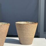 Lot de 2 tasses / mug en céramique indonésienne (mat brun)