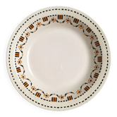 Plat creux Gien orange et noir modèle 456