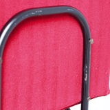 60s design sofa in metal and red velvet