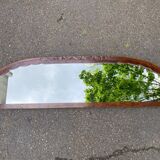 Art Deco concave carved arch mirror to place in solid wood
