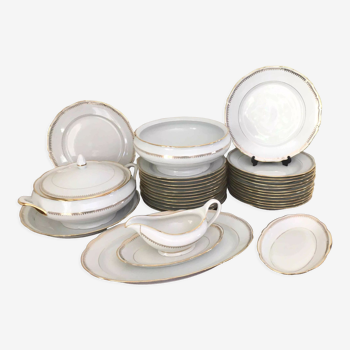 Service assiettes pour 12 personnes 33 pièces porcelaine de Sologne