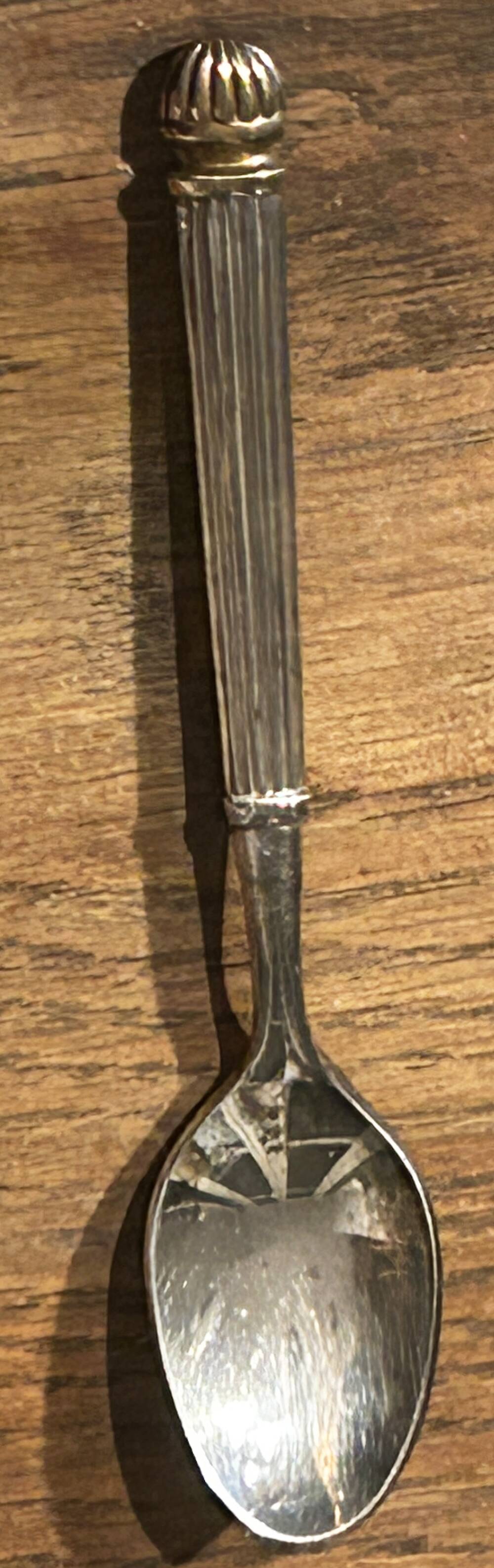 6 small silver-plated metal spoons, Vuillermet silversmiths, Art Deco, 1930