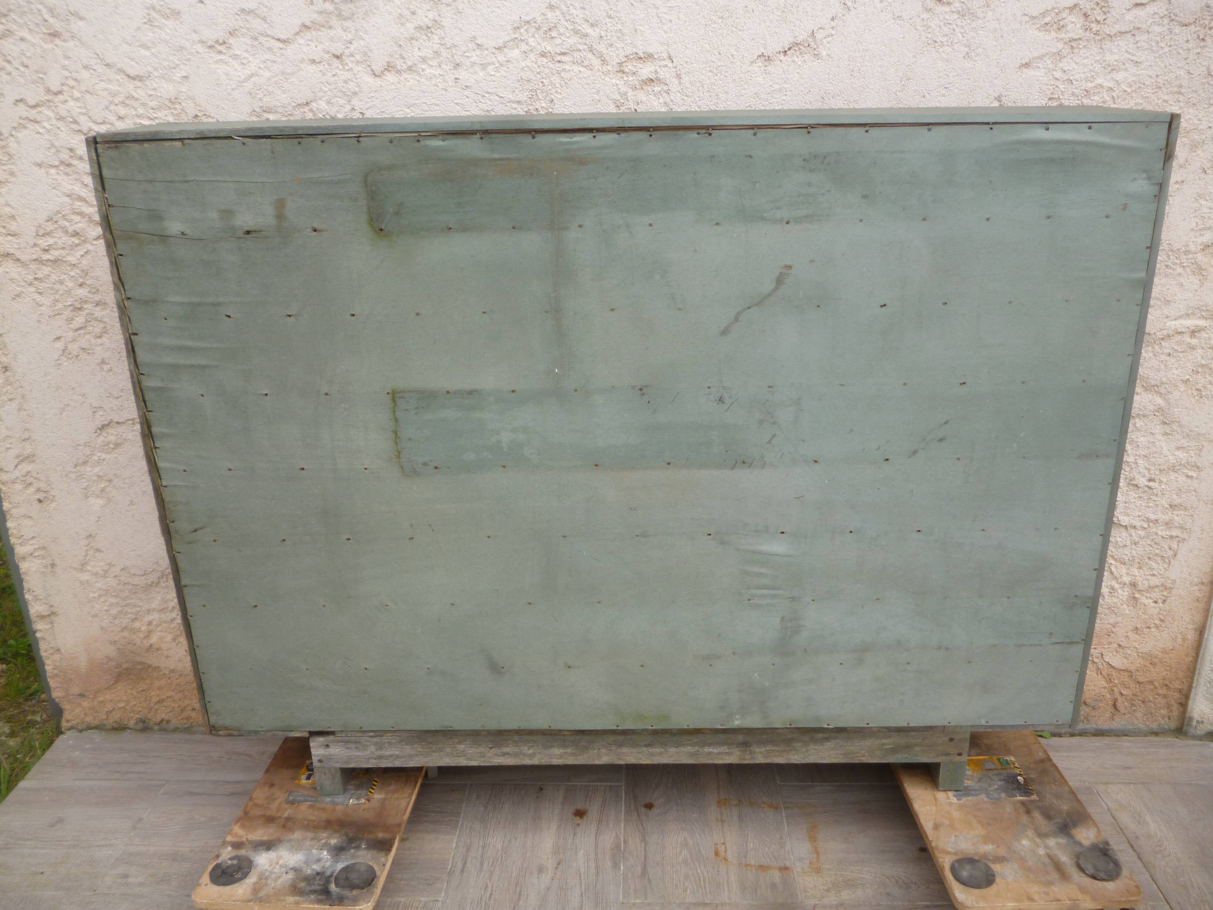 Meuble de métier à casiers   en bois  vintage