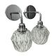 Set of vintage electrified glass wall lamps
