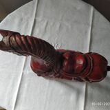 Ancienne statue cheval en bois polychrome 26 cm x 7 cm