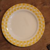 Assiette plate-Faïencerie de Sarreguemines-Liseré jaune d'or
