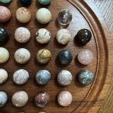 Solitaire game in Rosewood wood and 38 semi-precious stones