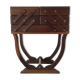 Worker on wooden feet