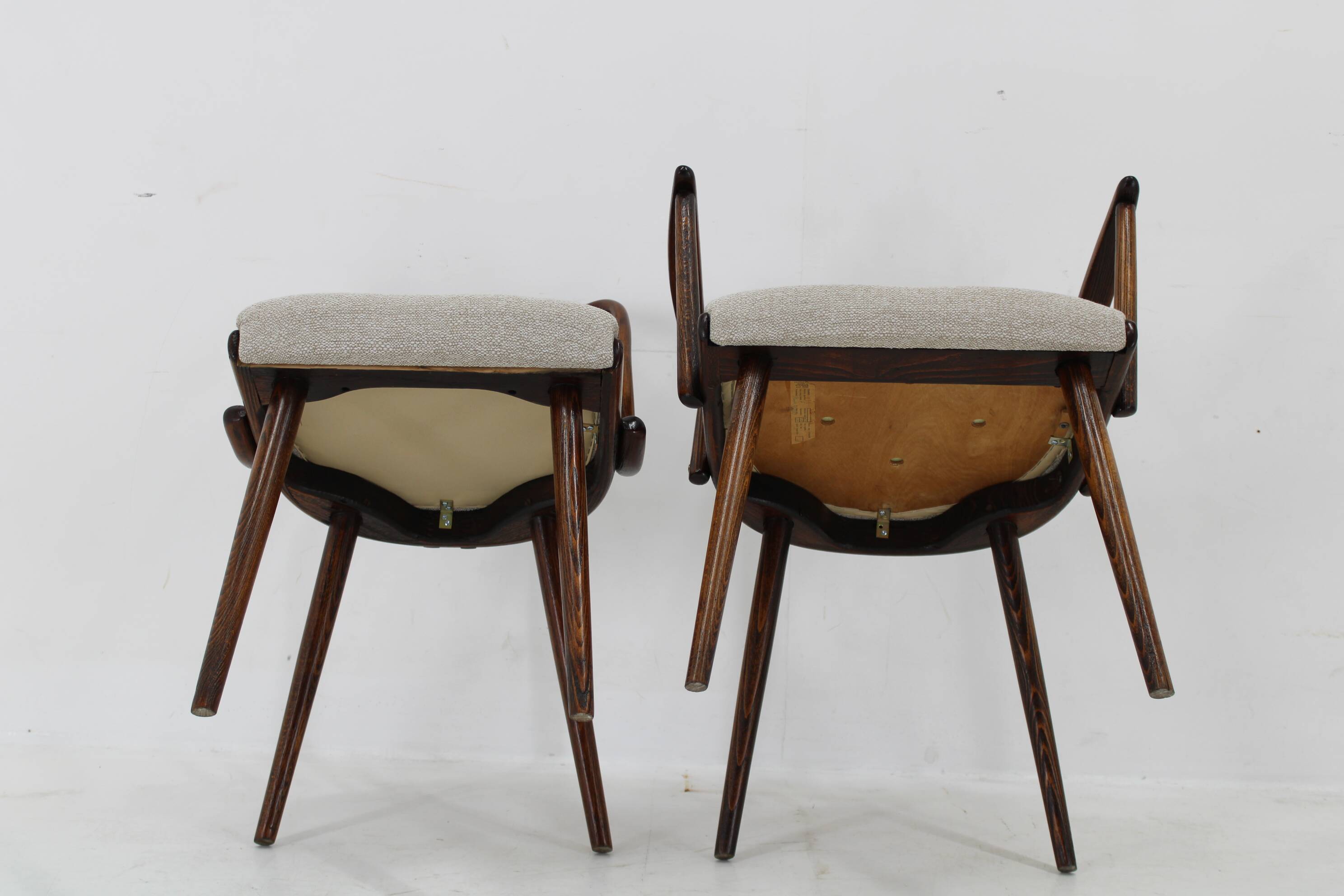 1960s Antonin Suman Set of Six Beech Dining Chairs, Restored