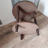 Turned wooden side table