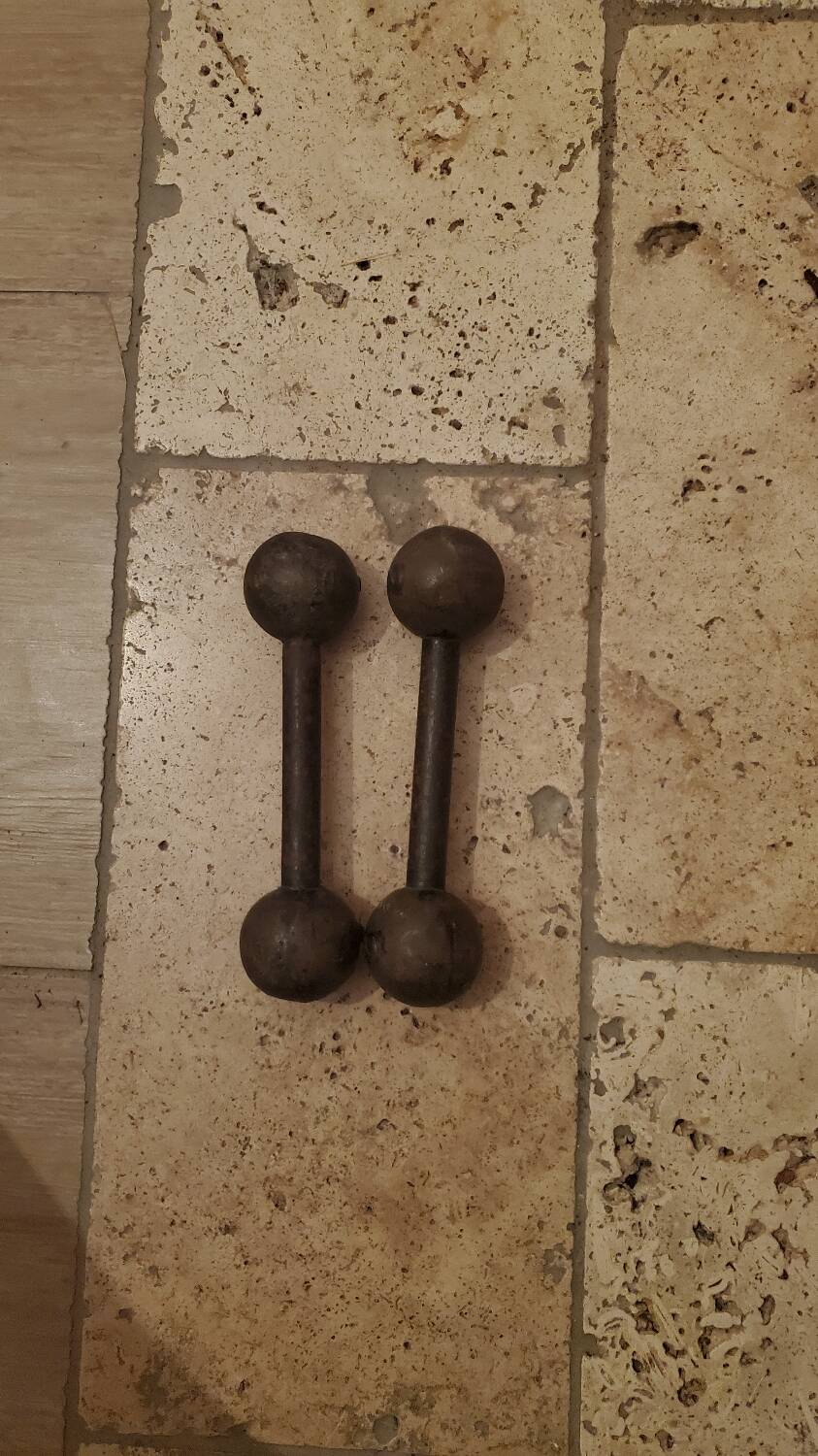 Pair of vintage 1kg dumbbells
