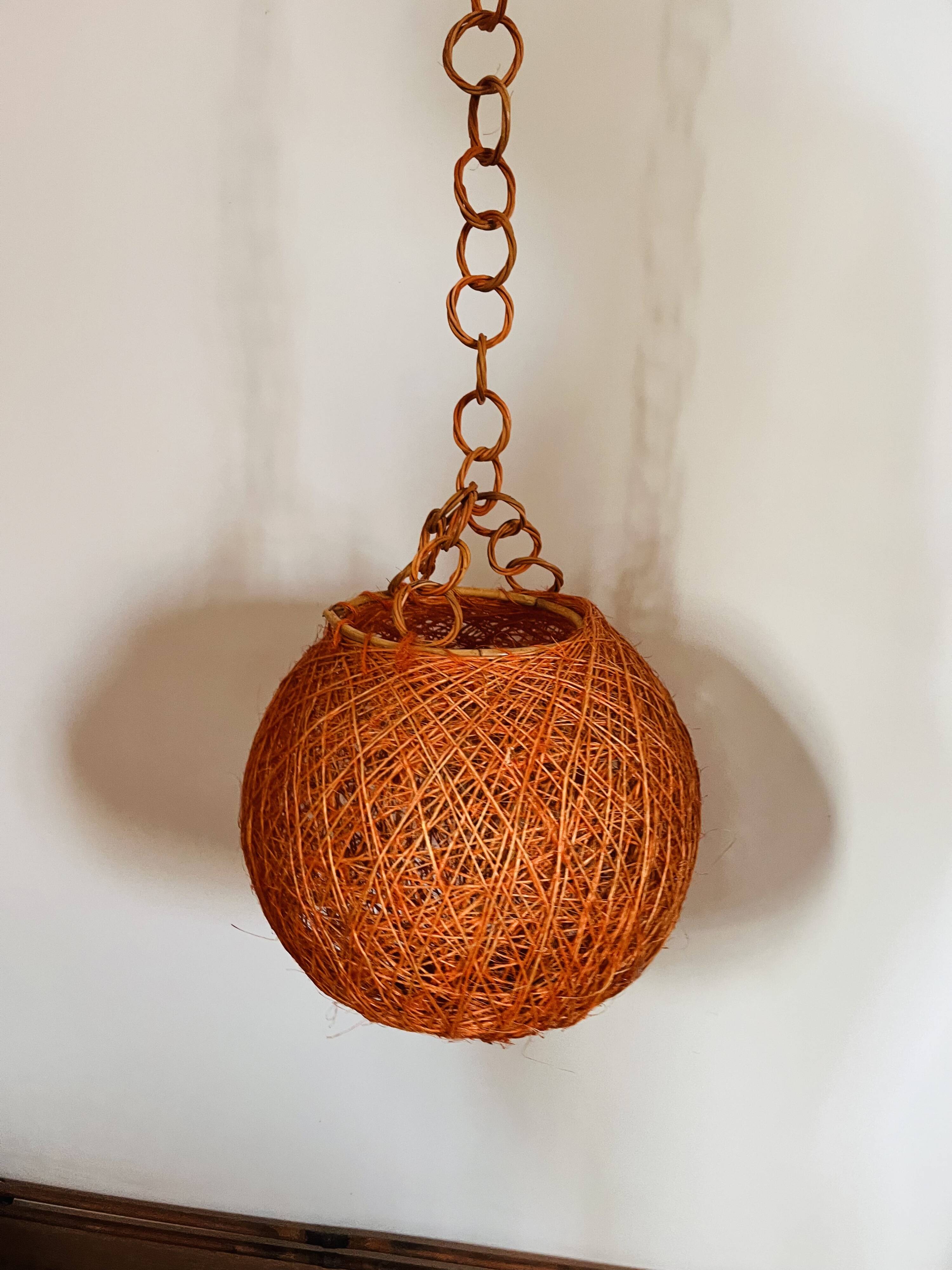 Vintage 1970s ball pendant light