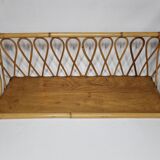 Vintage rattan wall shelf, 64 cm