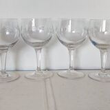Set of 6 balloon stemmed glasses, 1960
