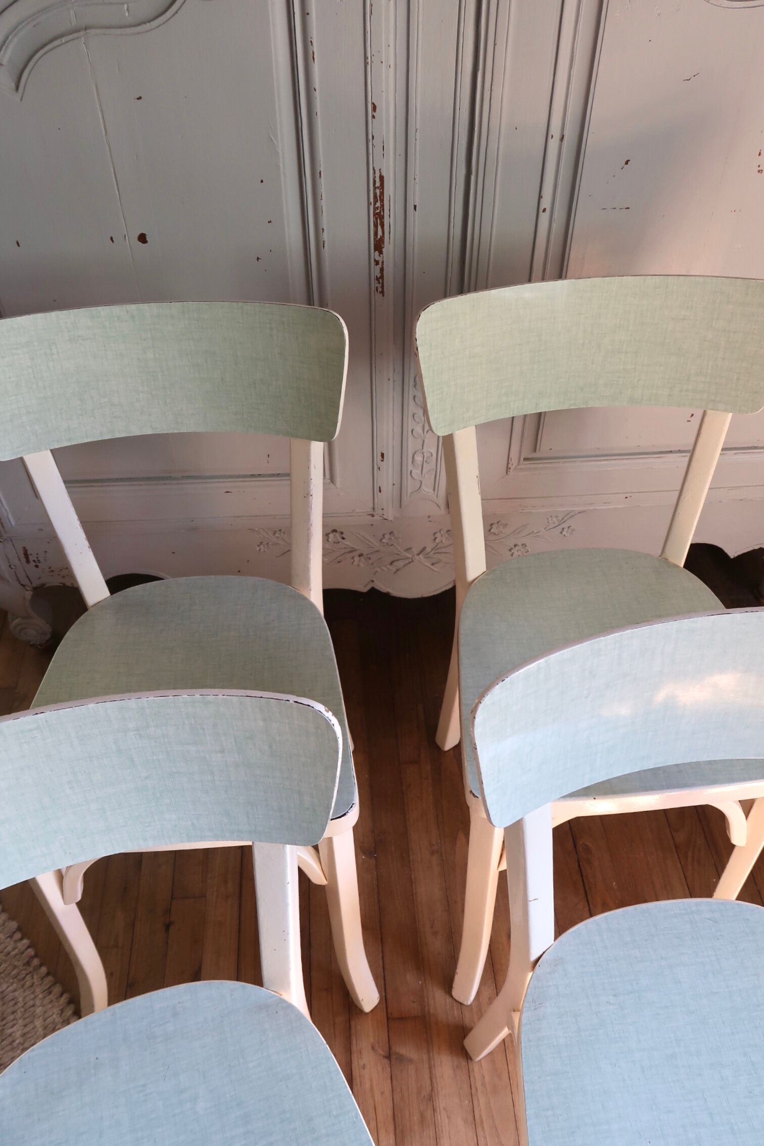 Lot de 4 chaises bistrot Baumann en bois et formica