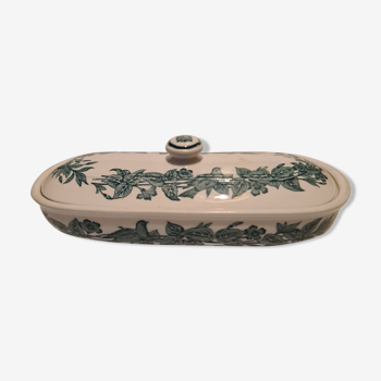 Comb soap holder in Earthenware plant décor and bird