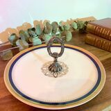 Porcelain and silver metal server