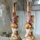 Duo of antique ceramic lamps.