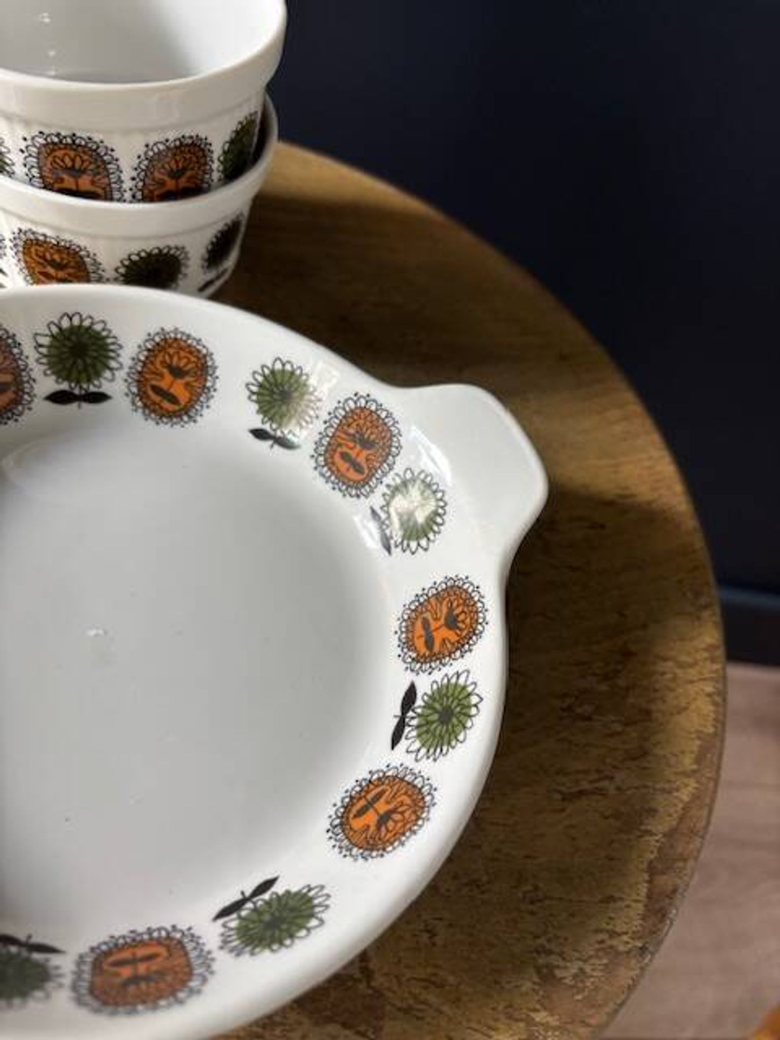 Service vintage Sarreguemines - porcelaine à feu