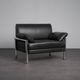 Leather and chrome lounge chair, Italy, 1990s
